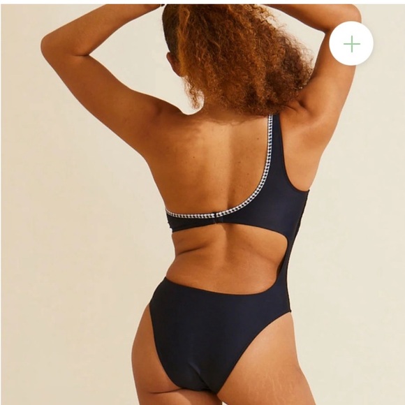 NWT LEMLEM Lena One Shoulder One Piece Black & White Swimsuit- Sz Xs - Picture 5 of 11